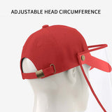 NNEAGS 2X Outdoor Protection Hat Anti-Fog Pollution Dust Protective Cap Full Face HD Shield Cover Kids Red