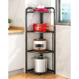 NNEAGS 4 Tier Steel Triangular  Corner Stand Multi-Functional Shelves Portable Storage Organizer