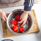 NNEAGS 2X 3Pcs Deepen Matte Stainless Steel Stackable Baking Washing Mixing Bowls Set Food Storage Basin
