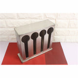 NNEAGS 2X Stainless Steel Buffet Restaurant Spoon Utensil Holder Storage Rack 4 Holes