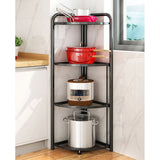 NNEAGS 2X 4 Tier Steel Triangular  Corner Stand Multi-Functional Shelves Portable Storage Organizer