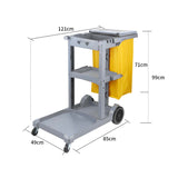 NNEAGS 2X 3 Tier Multifunction Janitor Cleaning Waste Cart Trolley and Waterproof Bag with Lid