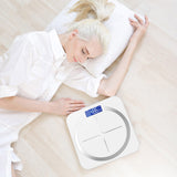 NNEAGS 180kg Glass LCD Digital Fitness Weight Bathroom Body Electronic Scales White