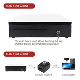 NNEAGS 2X Black Heavy Duty Cash Drawer Manual 4 Bills 8 Coins Cheque Slot Tray Pos 350