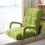NNEAGS 2X Foldable Lounge Cushion Adjustable Floor Lazy Recliner Chair with Armrest Yellow Green