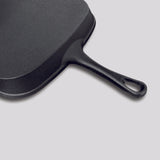 NNEAGS 2X 23.5cm Square Ribbed Cast Iron Frying Pan Skillet Steak Sizzle Platter with Handle