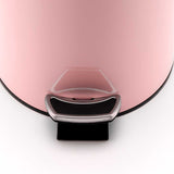 NNEAGS 2X 12L Foot Pedal Stainless Steel Rubbish Recycling Garbage Waste Trash Bin Round Pink