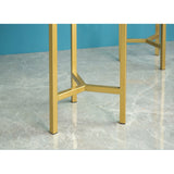 NNEAGS 2X 45CM Gold Metal Plant Stand with Flower Pot Holder Corner Shelving Rack Indoor Display