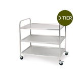 NNEAGS 2X 3 Tier 86x54x94cm Stainless Steel Kitchen Dinning Food Cart Trolley Utility Round Large