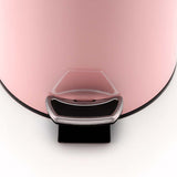 NNEAGS 4X 12L Foot Pedal Stainless Steel Rubbish Recycling Garbage Waste Trash Bin Round Pink