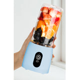 NNEAGS 2X Portable Mini USB Rechargeable Handheld Juice Extractor Fruit Mixer Juicer Blue
