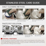 NNEAGS 2X 5 Tier Stainless Steel Steamers With Lid Work inside of Basket Pot Steamers 25cm