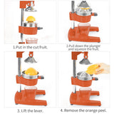 NNEAGS Manual Juicer Hand Press Juice Extractor Squeezer Citrus Orange
