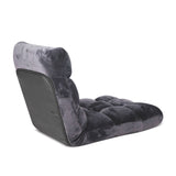 NNEAGS 4X Floor Recliner Folding Lounge Sofa Futon Couch Folding Chair Cushion Grey