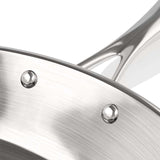 NNEAGS Stainless Steel Fry Pan 30cm 34cm Frying Pan Top Grade Induction Cooking