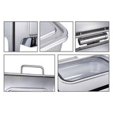 NNEAGS 2X 9L Rectangular Stainless Steel Soup Warmer Roll Top Chafer Chafing Dish Set with Glass Visual Window Lid