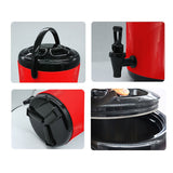 NNEAGS 8X 16L Stainless Steel Insulated Milk Tea Barrel Hot and Cold Beverage Dispenser Container with Faucet Red