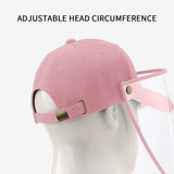 NNEAGS 2X Outdoor Protection Hat Anti-Fog Pollution Dust Protective Cap Full Face HD Shield Cover Kids Pink