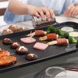 NNEAGS 2X 68cm Electric BBQ Grill Teppanyaki Plate Non-Stick Surface Hot Plate Kitchen 6-8 Person