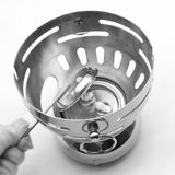 NNEAGS 2X Stainless Steel Mini Asian Buffet Hot Pot Single Person Shabu Alcohol Stove Burner with Glass Lid