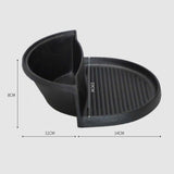 NNEAGS 2 in 1 Cast Iron Ribbed Fry Pan Skillet Griddle BBQ and Steamboat Hot Pot