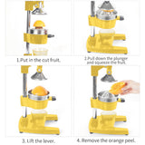 NNEAGS 2X Manual Juicer Hand Press Juice Extractor Squeezer Orange Citrus Yellow