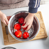 NNEAGS 5Pcs Deepen Matte Stainless Steel Stackable Baking Washing Mixing Bowls Set Food Storage Basin