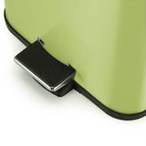 NNEAGS Foot Pedal Stainless Steel Rubbish Recycling Garbage Waste Trash Bin Square 6L Green