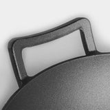 NNEAGS 2X 32cm Cast Iron Wok FryPan Fry Pan with Double Handle