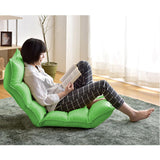 NNEAGS 4X Foldable Tatami Floor Sofa Bed Meditation Lounge Chair Recliner Lazy Couch Green