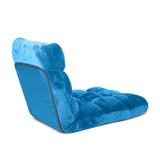 NNEAGS 4X Floor Recliner Folding Lounge Sofa Futon Couch Folding Chair Cushion Blue