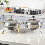 NNEAGS Stainless Steel Round Buffet Chafing Dish Cater Food Warmer Chafer with Glass Top Lid