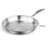 NNEAGS Stainless Steel Fry Pan 20cm Frying Pan Top Grade Induction Cooking FryPan