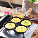 NNEAGS 2X 4 Mold Multi-Portion Cast Iron Breakfast Fried Egg Pancake Omelet Fry Pan