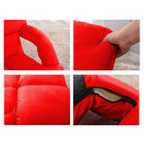 NNEAGS 4X Foldable Lounge Cushion Adjustable Floor Lazy Recliner Chair with Armrest Red