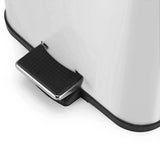 NNEAGS 4X 6L Foot Pedal Stainless Steel Rubbish Recycling Garbage Waste Trash Bin Square White