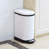 NNEAGS Foot Pedal Stainless Steel Rubbish Recycling Garbage Waste Trash Bin 10L U White