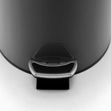 NNEAGS 4X Foot Pedal Stainless Steel Rubbish Recycling Garbage Waste Trash Bin Round 12L Black