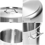 NNEAGS Dual Burners Cooktop Stove, 30cm Cast Iron Skillet and 17L Stainless Steel Stockpot