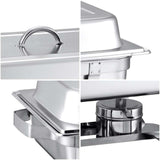 NNEAGS 4X 3L Triple Tray Stainless Steel Chafing Food Warmer Catering Dish