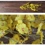 NNEAGS 10pcs Artificial Silk Flower Fake Orchid Bouquet Table Decor Yellow