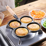 NNEAGS 4 Mold Multi-Portion Cast Iron Breakfast Fried Egg Pancake Omelet Fry Pan