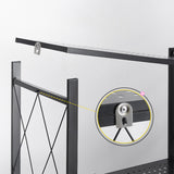 NNEAGS 4 Tier Steel Black Foldable Kitchen Cart Multi-Functional Shelves Portable Storage Organizer with Wheels