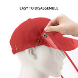 NNEAGS 2X Outdoor Protection Hat Anti-Fog Pollution Dust Protective Cap Full Face HD Shield Cover Kids Red
