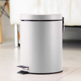 NNEAGS 2X 7L Foot Pedal Stainless Steel Rubbish Recycling Garbage Waste Trash Bin Round White