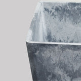 NNEAGS 2X 27cm Weathered Grey Square Resin Plant Flower Pot in Cement Pattern Planter Cachepot for Indoor Home Office