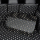 NNEAGS 4X Leather Car Boot Collapsible Foldable Trunk Cargo Organizer Portable Storage Box Black/Gold Stitch Large
