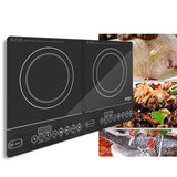 NNEAGS 2X Cooktop Portable Induction LED Electric Double Duo Hot Plate Burners Cooktop Stove