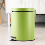 NNEAGS 4X 7L Foot Pedal Stainless Steel Rubbish Recycling Garbage Waste Trash Bin Round Green