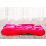 NNEAGS 2X Foldable Lounge Cushion Adjustable Floor Lazy Recliner Chair with Armrest Red